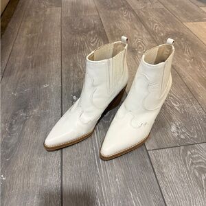Sam Edelman White Cowboy Booties